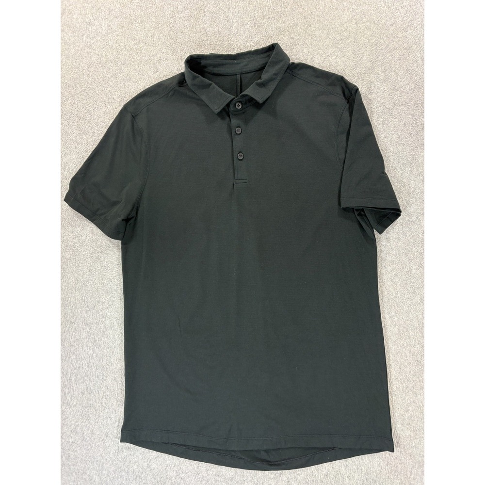 Lululemon Performance TECH Short Sleeve Polo Shirt (Men's Large) Black